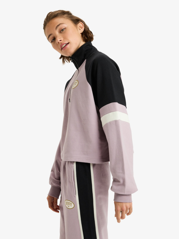 1 Essential Energy Boxy Half Zip - Sport Fleece for Women Purple ERJFT05011 Roxy