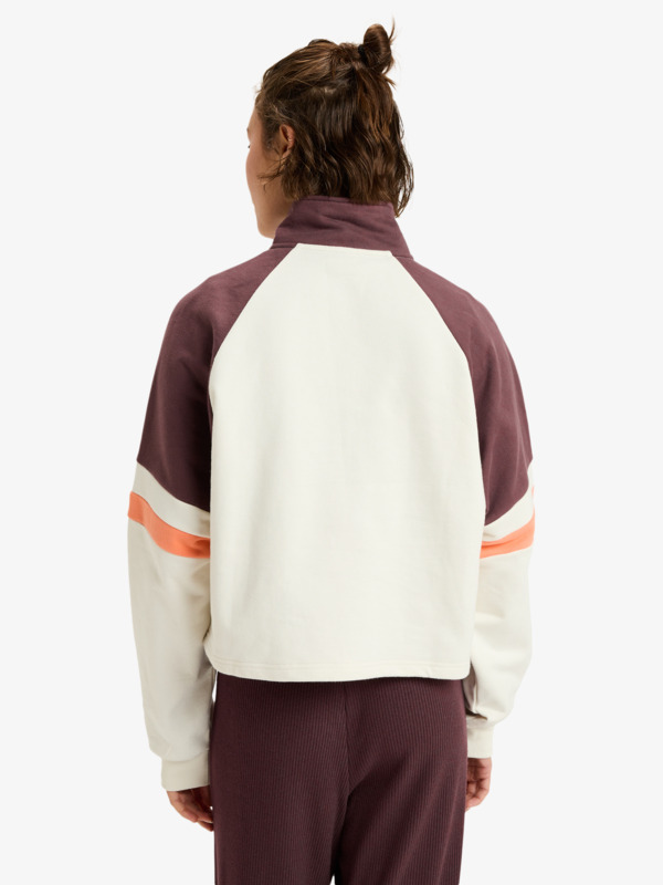 4 Essential Energy Boxy Half Zip - Felpa sportiva da Donna White ERJFT05011 Roxy
