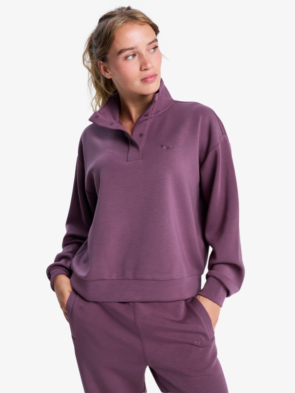 0 Rise & Vibe Sweet - Sudadera deportiva para mujer Rojo ERJFT05012 Roxy