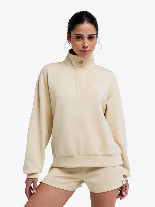 0 Rise & Vibe Sweet - Sportsweater voor Dames Beige ERJFT05012 Roxy