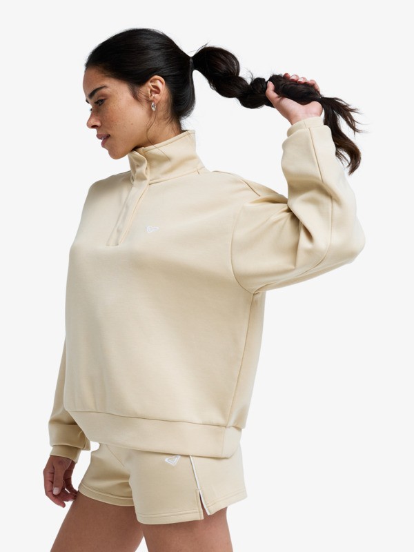 1 Rise & Vibe Sweet - Sportsweater voor Dames Beige ERJFT05012 Roxy