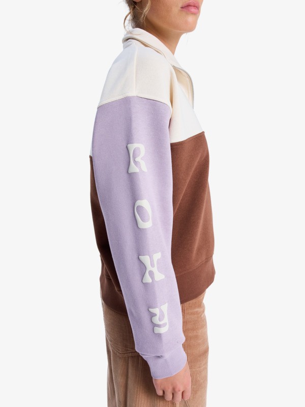 2 View Point Block - Half Zip Colour Block Fleece for Women Brown ERJFT05014 Roxy