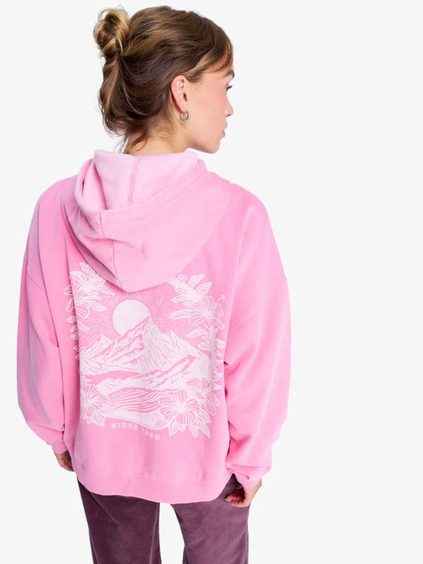 4 Lineup Oversized - Oversized Hoodie With Vintage Wash Effect for Women Pink ERJFT05016 Roxy