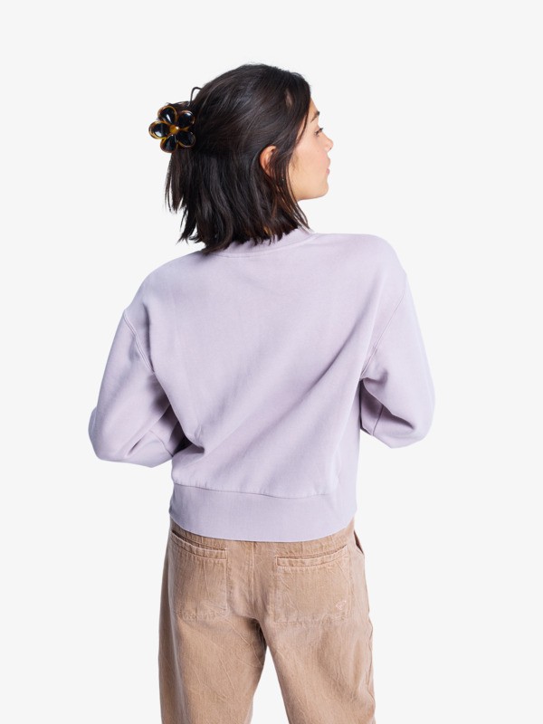 4 Keep Dreaming - Sweatshirt avec effet délavé vintage pour Femme Violet ERJFT05017 Roxy