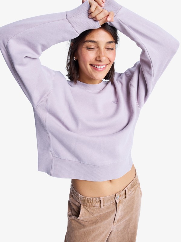 5 Keep Dreaming - Sweatshirt avec effet délavé vintage pour Femme Violet ERJFT05017 Roxy