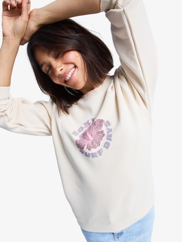 5 Surf Stoked Brushed - Sudadera para mujer Beige ERJFT05018 Roxy