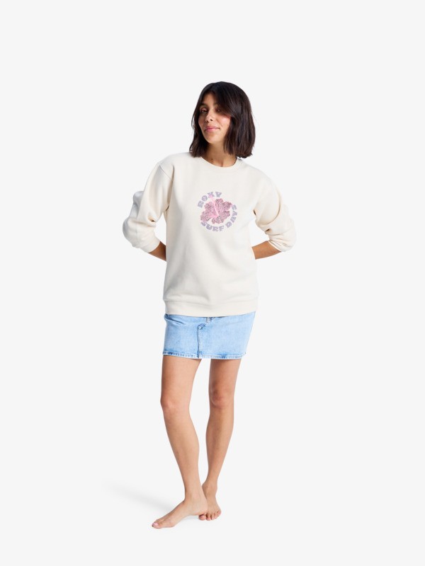 3 Surf Stoked Brushed - Sudadera para mujer Beige ERJFT05018 Roxy