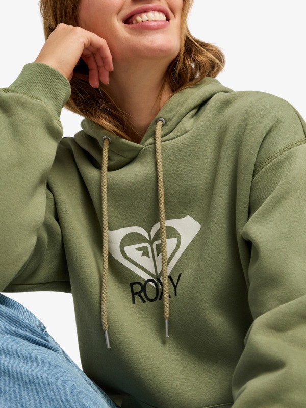2 Surf Stoked Brushed Art - Sweatshirt com capuz para mulher Verde ERJFT05020 Roxy