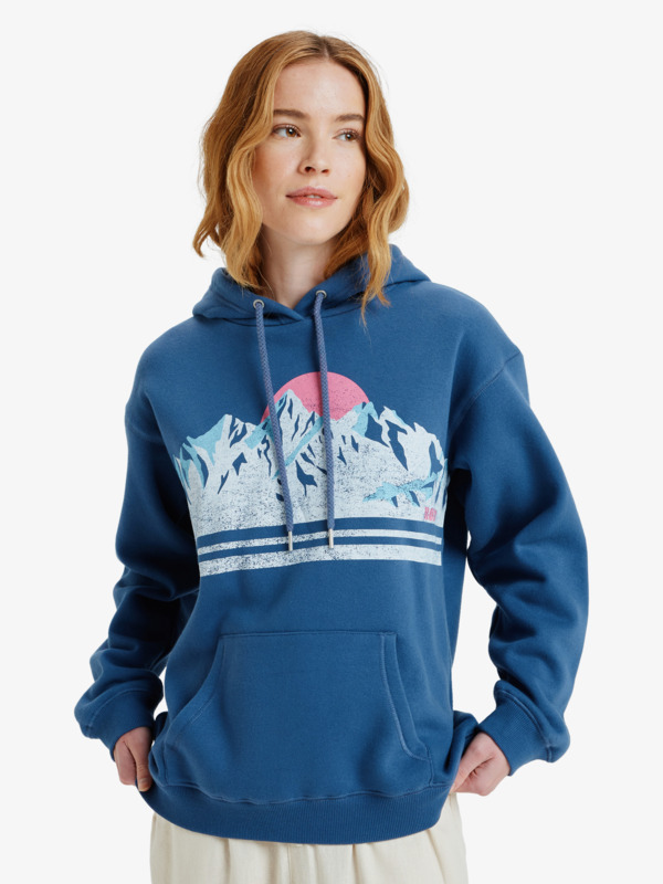0 Surf Stoked Brushed Vt - Sweat à capuche pour Femme Bleu ERJFT05021 Roxy