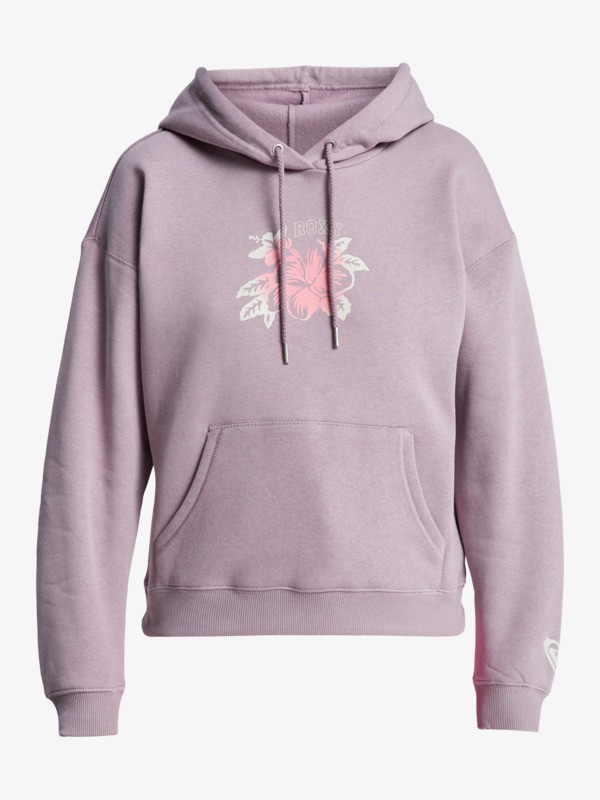 9 Perfect Place Brushed - Sweat à capuche décontracté avec motif vintage pour Femme Violet ERJFT05032 Roxy