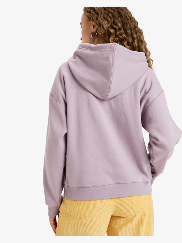 6 Perfect Place Brushed - Sweat à capuche décontracté avec motif vintage pour Femme Violet ERJFT05032 Roxy
