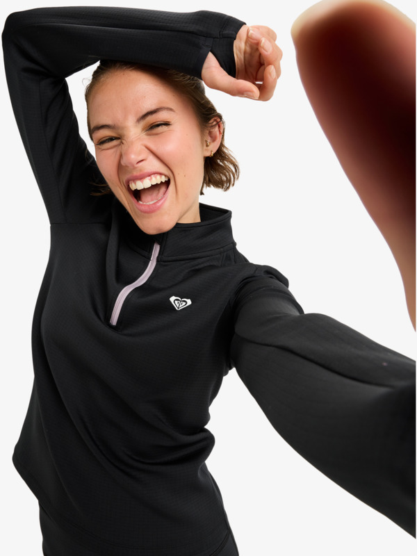 7 Waves Of Warmth Tech Top - Haut manches longues technique pour Femme Noir ERJFT05033 Roxy