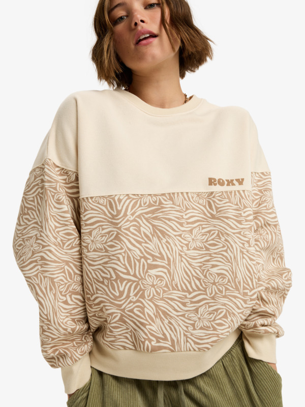 3 Gone Wild Block - Felpa a blocchi di colore con blocco stampato da Donna Beige ERJFT05040 Roxy