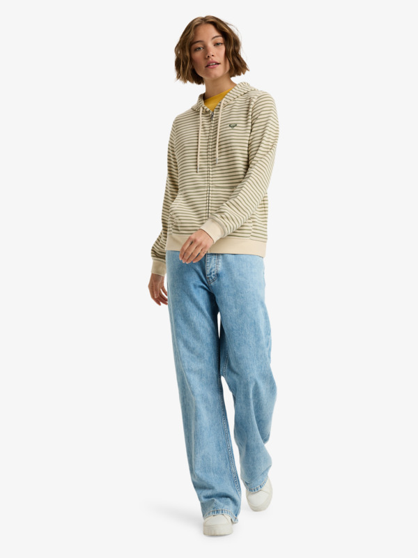 2 Perfect Stripe - Sudadera con capucha y cremallera para mujer Verde ERJFT05041 Roxy
