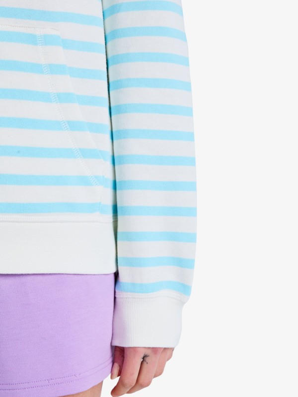 3 Perfect Stripe - Sweat à capuche zippé rayé pour Femme Bleu ERJFT05041 Roxy