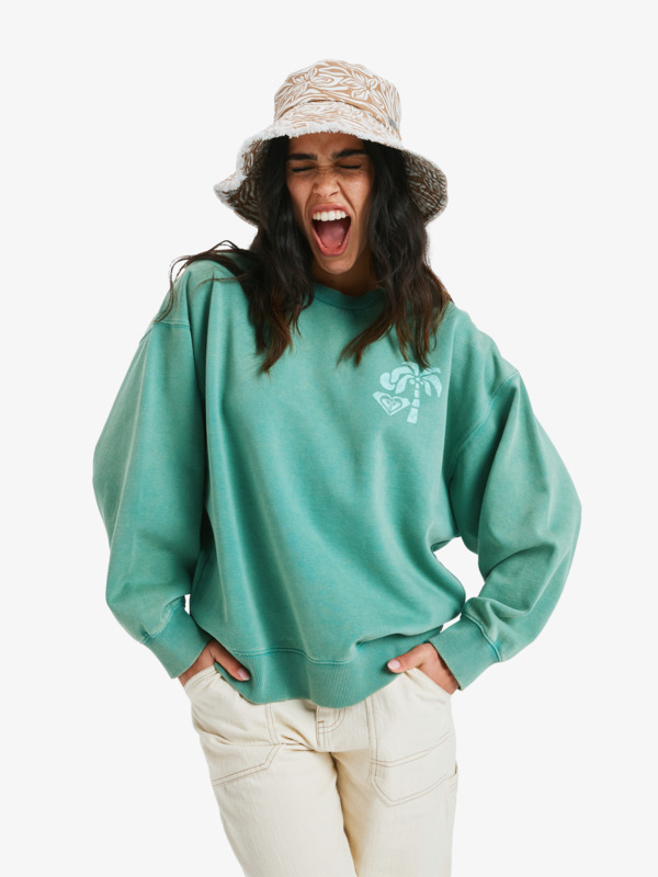 0 Lineup - Sweatshirt for Women Green ERJFT05050 Roxy