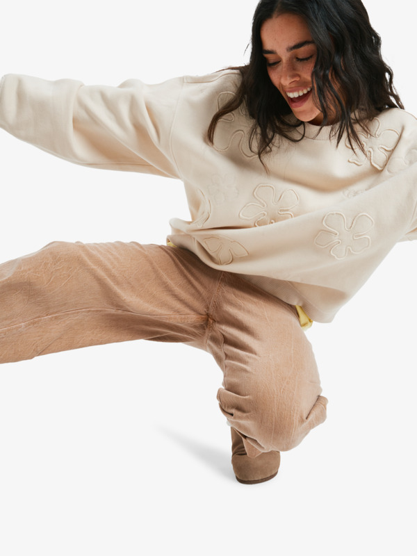 6 Please Please - Hoodie voor Dames Beige ERJFT05051 Roxy