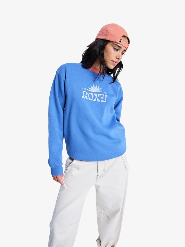 0 Surf Stoked Brushed Vint - Sweat pour Femme Bleu ERJFT05061 Roxy