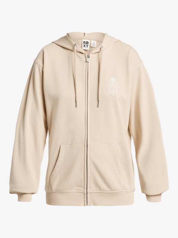 5 Surf Stoked Zip Terry - Sweat à capuche zippé pour Femme Beige ERJFT05063 Roxy