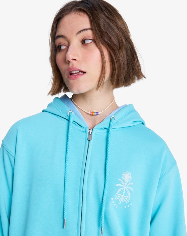 2 Surf Stoked Zip Terry - Zip-Up Hoodie for Women Blue ERJFT05063 Roxy