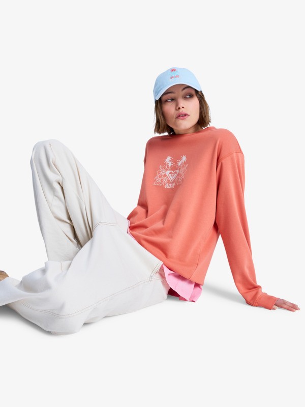 6 Surf Stoked Terry Vint - Sweat pour Femme Rose ERJFT05064 Roxy