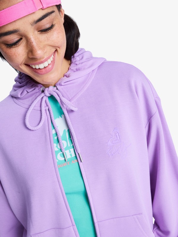 3 Surfing By Daylight - Sweat à capuche zippé pour Femme Violet ERJFT05065 Roxy