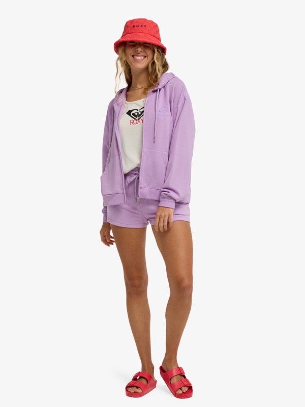 5 Surfing By Daylight - Sweat à capuche zippé pour Femme Violet ERJFT05065 Roxy