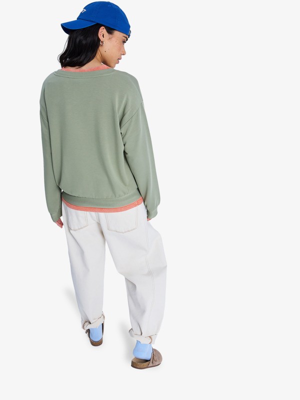 5 Surfing By Moonlight - Sweat doux et confortable pour Femme Vert ERJFT05067 Roxy