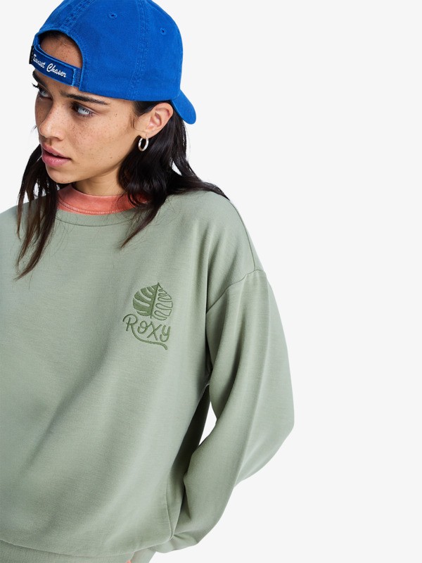 2 Surfing By Moonlight - Sweat doux et confortable pour Femme Vert ERJFT05067 Roxy