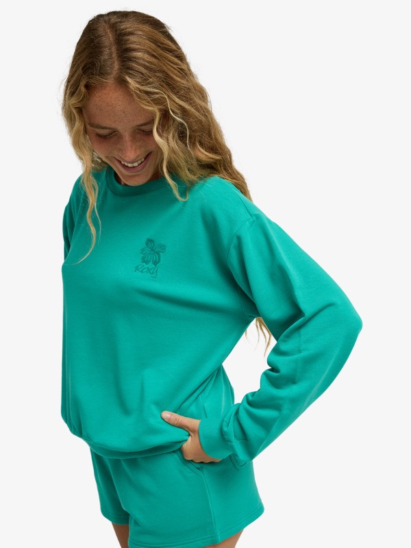 1 Surfing By Moonlight - Sweat doux et confortable pour Femme Vert ERJFT05067 Roxy