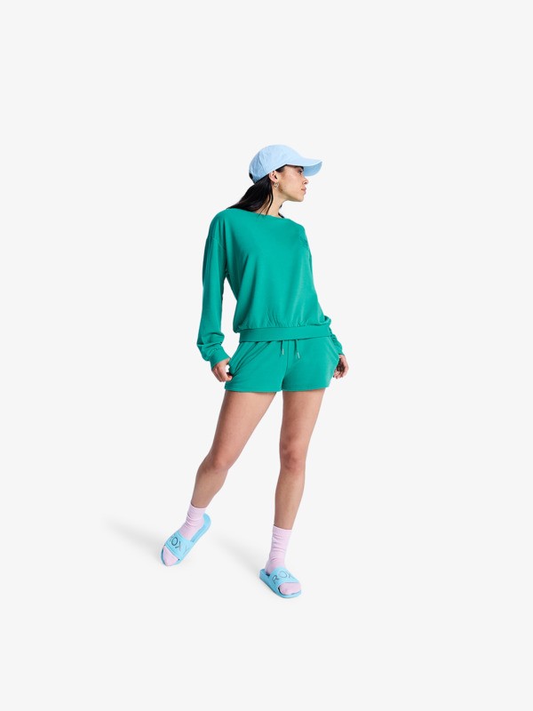 4 Surfing By Moonlight - Sweat doux et confortable pour Femme Vert ERJFT05067 Roxy