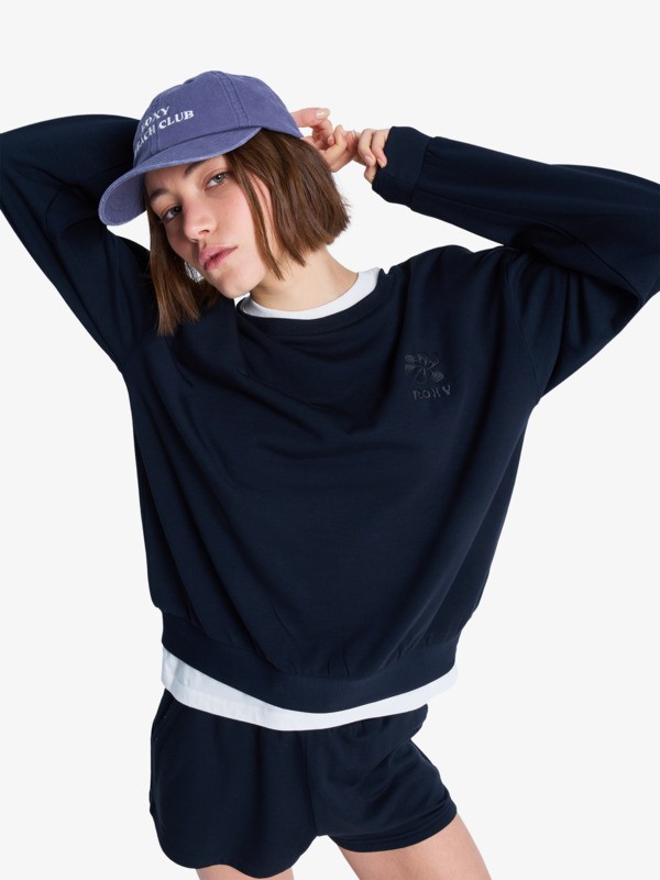 0 Surfing By Moonlight - Super-Soft Lounge Top for Women Black ERJFT05067 Roxy