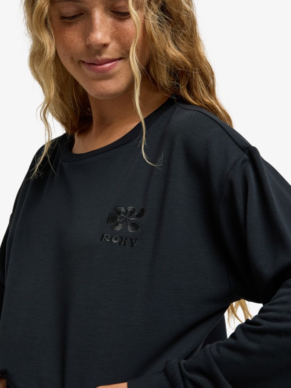 2 Surfing By Moonlight - Super-Soft Lounge Top for Women Black ERJFT05067 Roxy