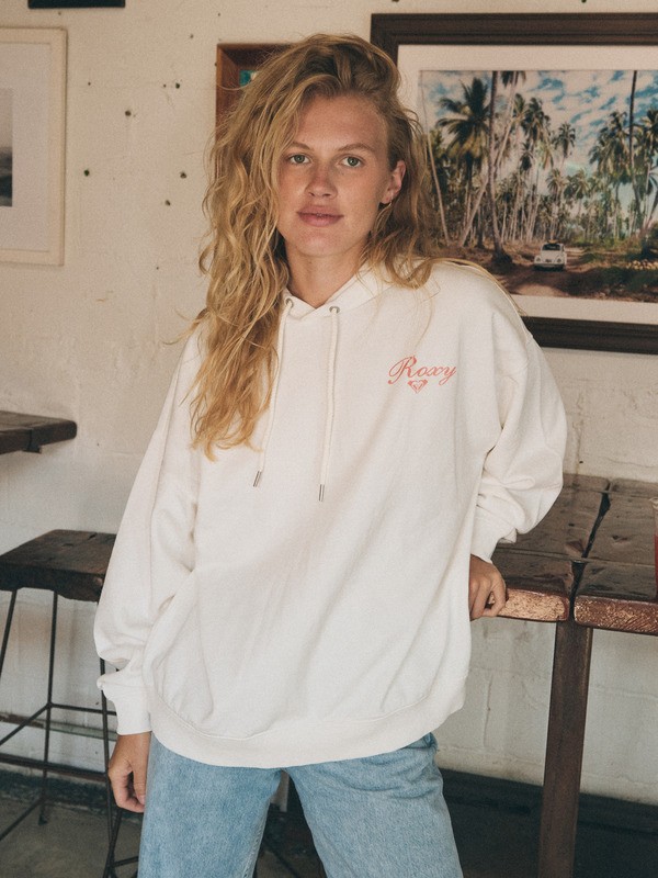 2 Lineup Oversized - Oversized Hoodie for Women White ERJFT05068 Roxy