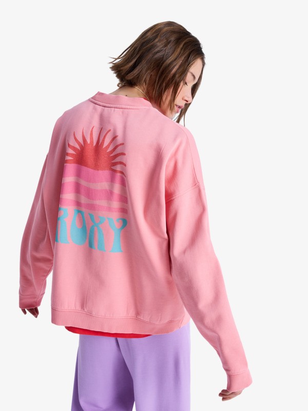5 Lineup Oversized - Oversized Sweater voor Dames Pink ERJFT05069 Roxy