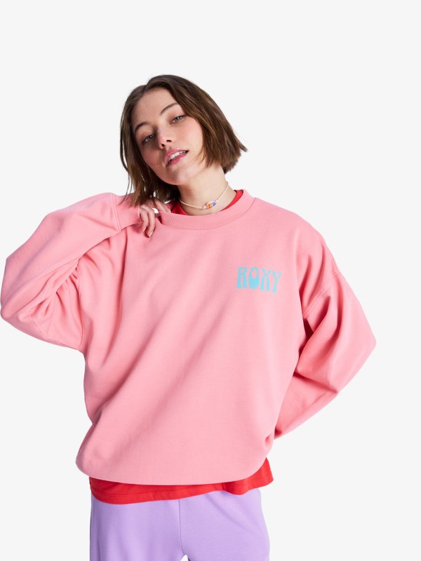 0 Lineup Oversized - Oversized Sweater voor Dames Pink ERJFT05069 Roxy