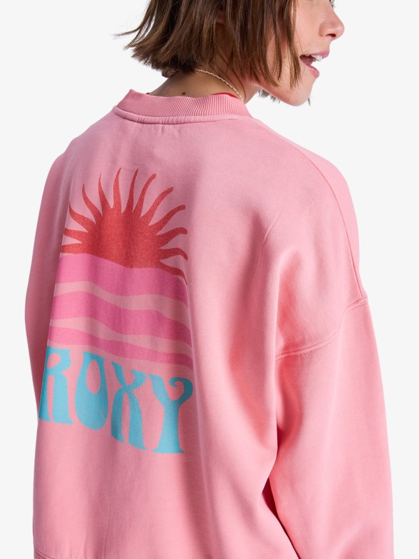 2 Lineup Oversized - Oversized Sweater voor Dames Pink ERJFT05069 Roxy