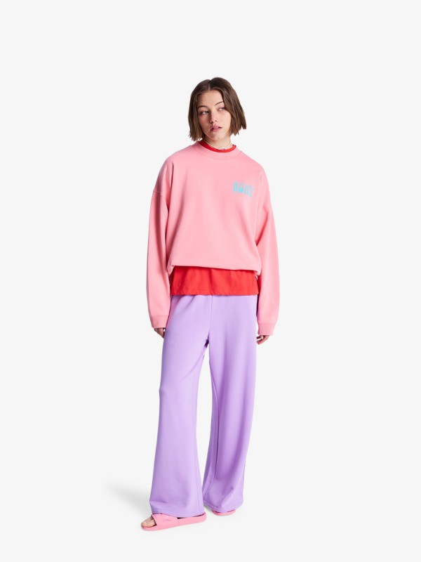 4 Lineup Oversized - Oversized Sweater voor Dames Pink ERJFT05069 Roxy