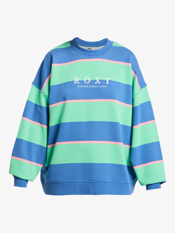 7 Strictly Stripes Oversized - Sweat oversize pour Femme Vert ERJFT05071 Roxy