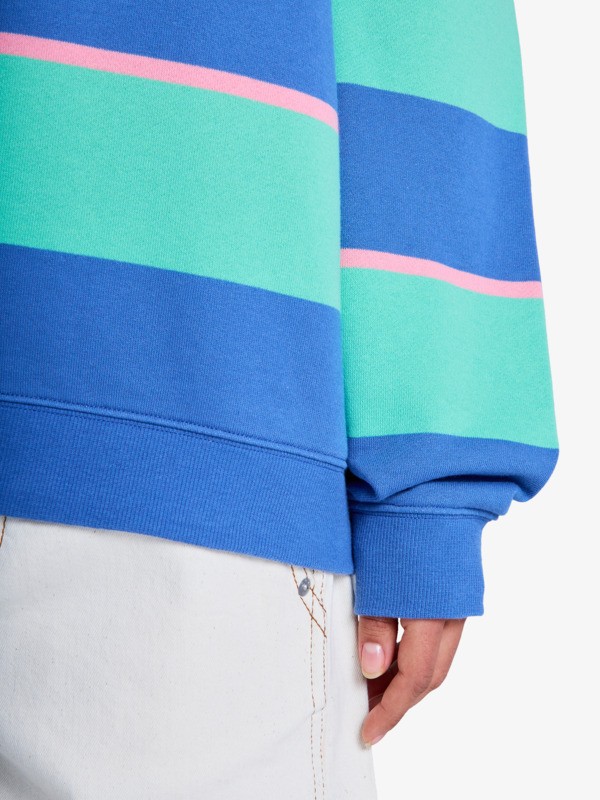 3 Strictly Stripes Oversized - Sweat oversize pour Femme Vert ERJFT05071 Roxy