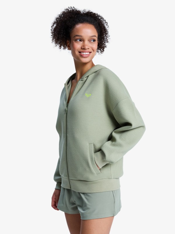 1 Rise & Vibe - Felpa con cappuccio e zip da Donna Green ERJFT05075 Roxy