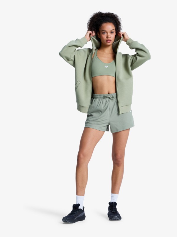 4 Rise & Vibe - Felpa con cappuccio e zip da Donna Green ERJFT05075 Roxy