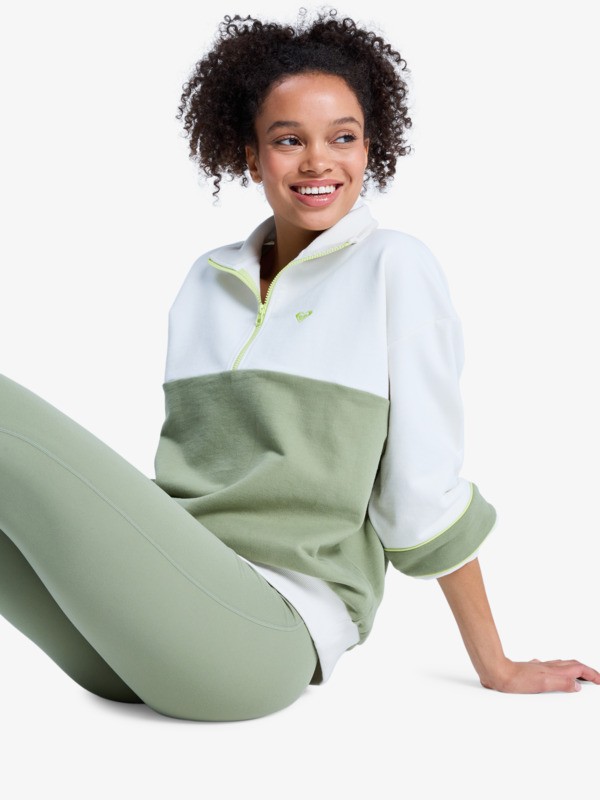 6 Ess Energy New - Workout Sweatshirt for Women Green ERJFT05076 Roxy