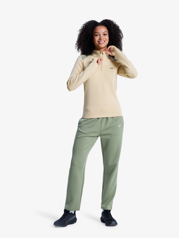 6 Boundless Spirit Tech - Haut à manches longues respirant pour Femme Beige ERJFT05079 Roxy