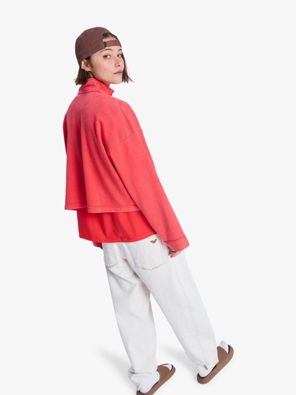 5 Stars Catcher - Kapuzenpulli mit Halbrei&szlig;verschluss f&uuml;r Frauen Rot ERJFT05083 Roxy