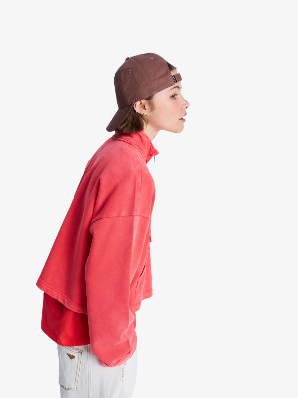 1 Stars Catcher - Kapuzenpulli mit Halbrei&szlig;verschluss f&uuml;r Frauen Rot ERJFT05083 Roxy