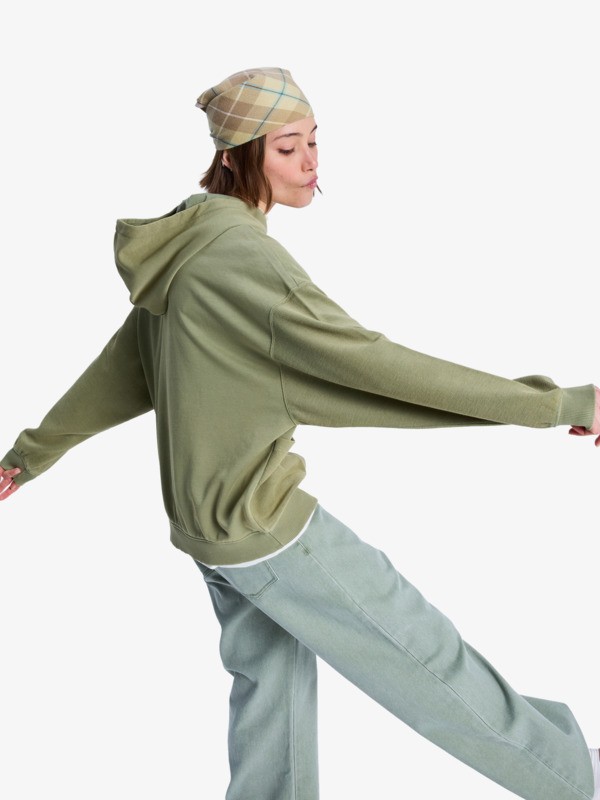1 Power Of Nature - Oversized Hoody met Rits voor Dames Green ERJFT05084 Roxy