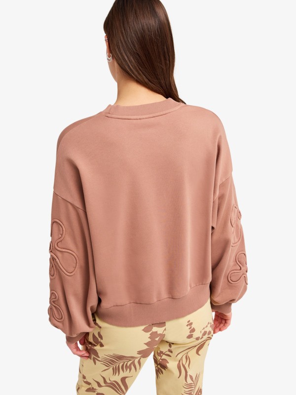 5 Flower Song - Oversized Sweatshirt for Women Brown ERJFT05085 Roxy