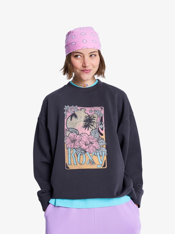 0 Lineup Terry - Sweatshirt para Mulher Preto ERJFT05087 Roxy