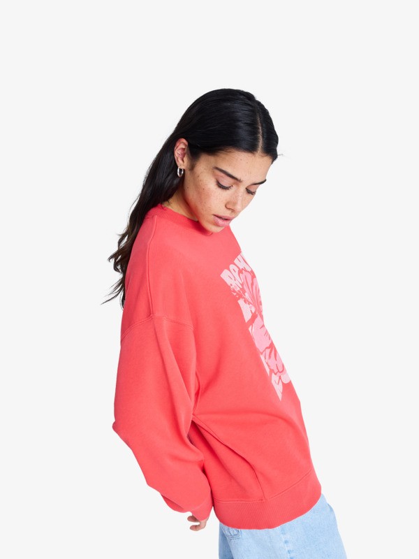 1 Lineup Terry - Sweatshirt para Mulher Vermelho ERJFT05087 Roxy